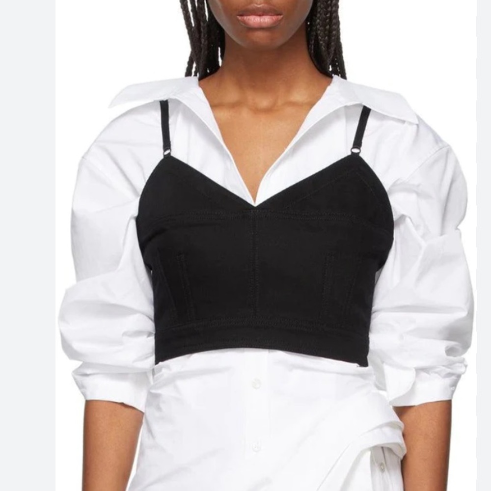 Alexander Wang black denim bra top, US 2